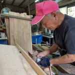 7-5.岳父正製作家父委做廢棄木板(檜木)作長椅